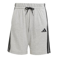 adidas Essentials 3 Stripe Jersey Short Juniors Grey /Black