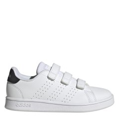 adidas Advantage Cf C Court Trainers Unisex Kids Wht/Black/Slvr