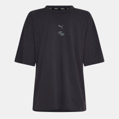Puma Women's Hyrox Short-Sleeve Performance Gym Top Dark Grey