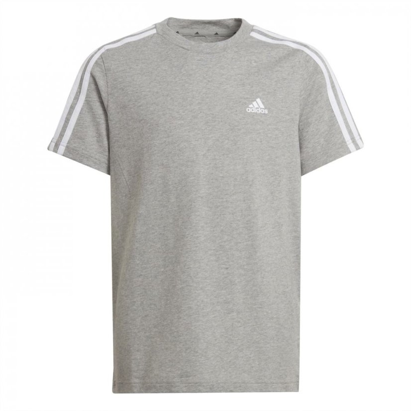 adidas Stripe Essentials T-Shirt Junior Grey