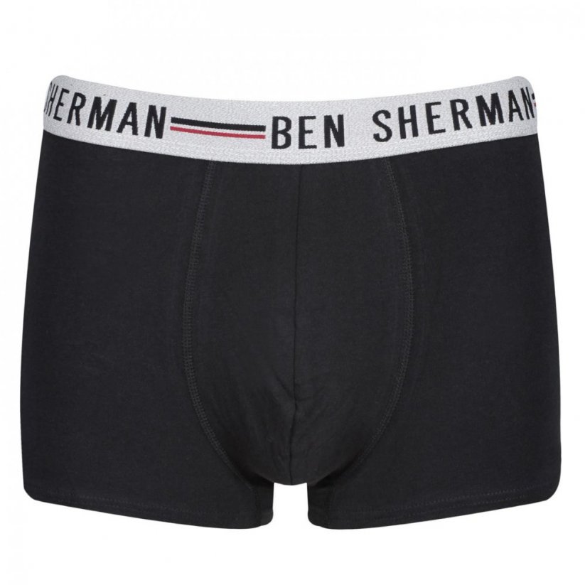 Ben Sherman Sherman 3 Pack Roman Boxer pánske šortky Blk/Wht/Gry
