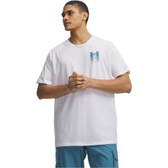 Under Armour Men's Blur Logo Short Sleeve T-Shirt White/Boun Blue
