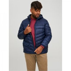 Jack and Jones Hero Hooded Puffer Jacket Mens Plus Size Navy Blazer