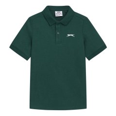 Slazenger Plain Polo Shirt Junior Dark Green