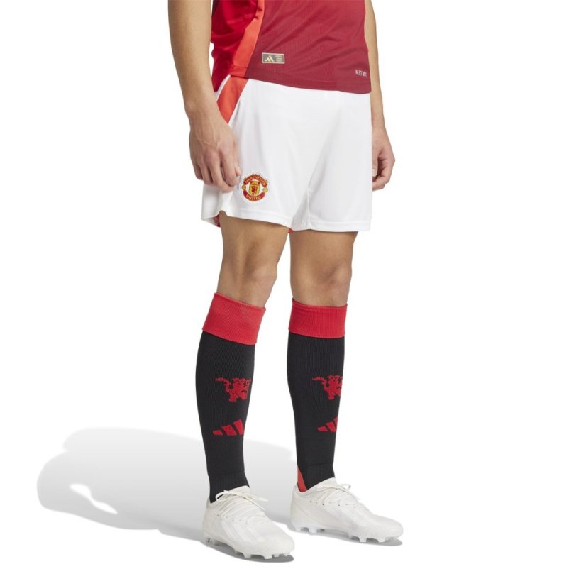 adidas Manchester United Home Shorts 2024 2025 Adults White