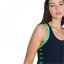 Speedo Women's Boom Logo Splice Muscleback Swimsuit Black True Navy/Green