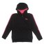 Lonsdale 2 Stripe Ladies Quilted Zip Hoody Black/Fluo Pink