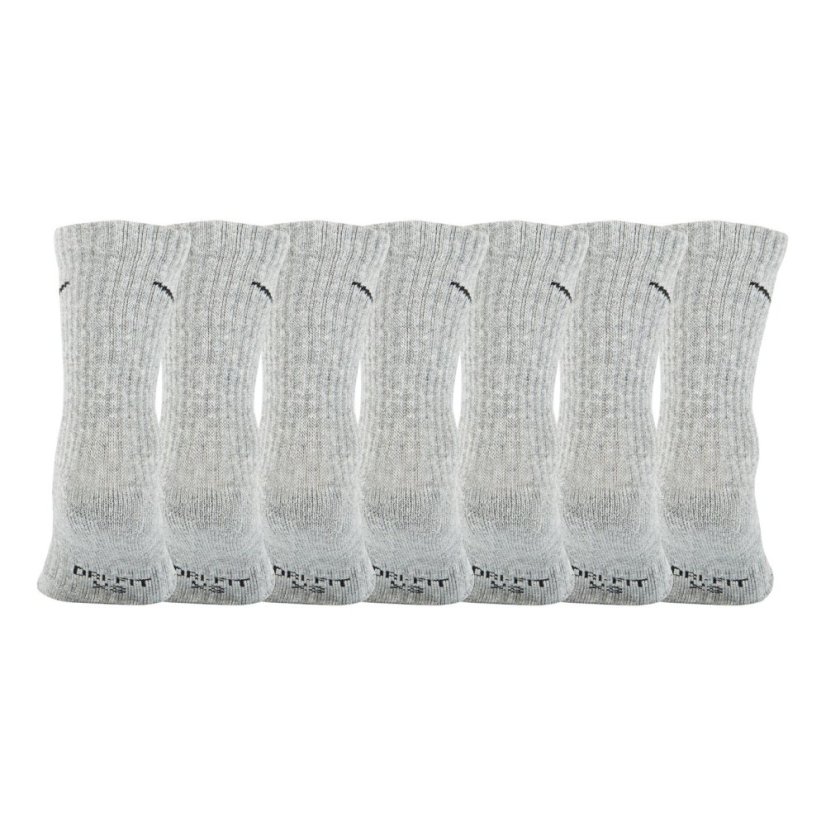 Nike 6Pk Dri-Fit Crew Sock Childs Dark Grey Heather