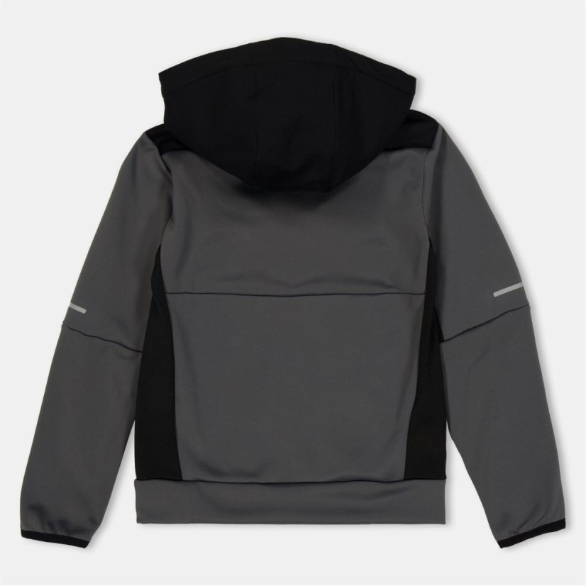 adidas Kids' Clima Full-Zip Hooded Tracksuit Top Grey