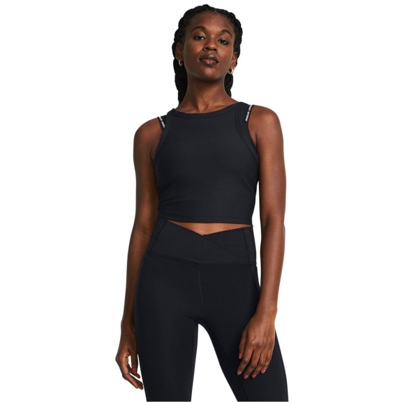 Under Armour Meridian Rib Cropped Tank Womens Black