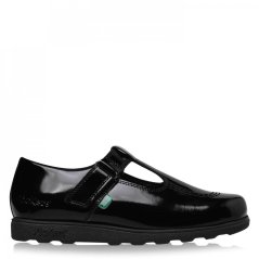 Kickers Fragma T Bar Junior Girls Shoes Black