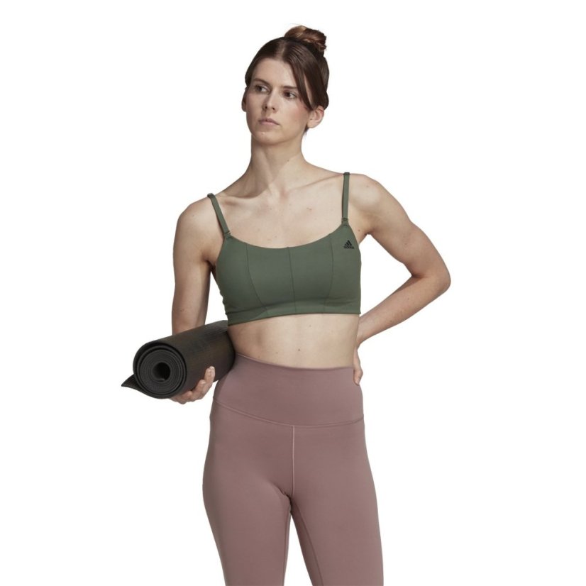 adidas Yoga Studio Light Support Sports Bra Womens Green