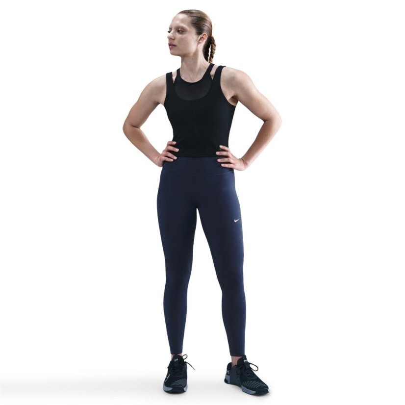 Nike One Seamless Front High-Waisted Leggings Womens Midnight Navy