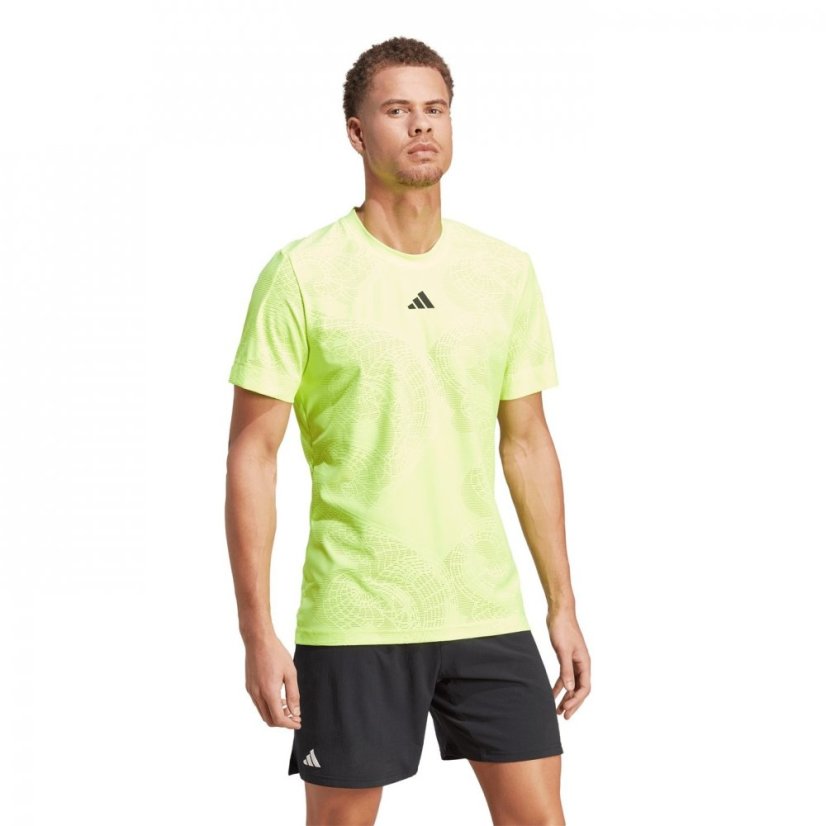 adidas AEROREADY Freelift Pro Tennis T-Shirt Mens Lucid Lemon