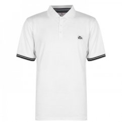 Lonsdale Jersey Polo Shirt Mens White/Navy