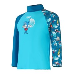 Speedo Kids' Print One Piece Swimsuit Blue/Blue