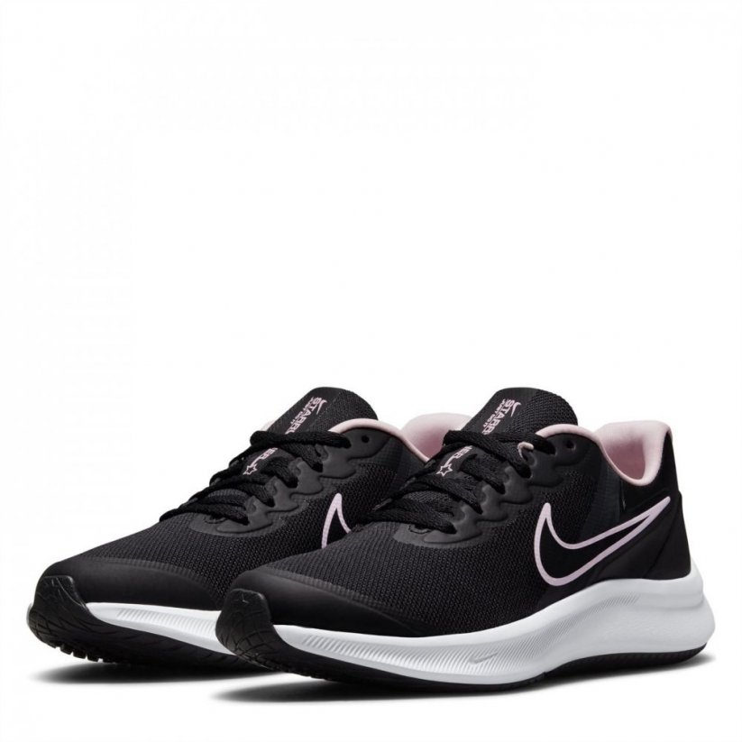 Nike Star Runner 3 Big Kids' Running Shoes Blk/White/Pink