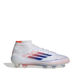 adidas F50 Elite Mid-Cut Firm Ground Football Boots Womens White/Blue
