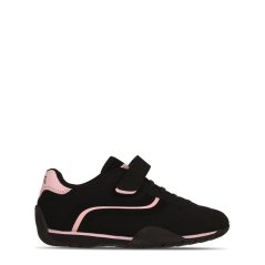 Lonsdale Camden Trainers Childrens Black/Cerise