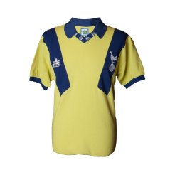 Score Draw Tottenham Hotspur 1978 Retro Away Shirt Adults Yellow/Blue