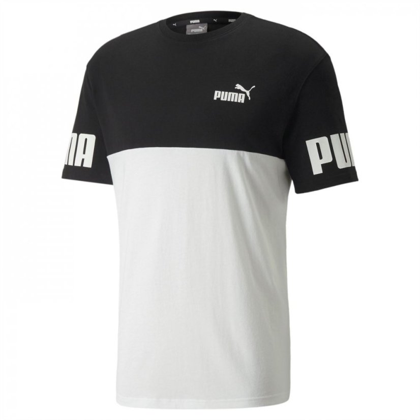 Puma Power Colorblock Tee Mens Puma Black