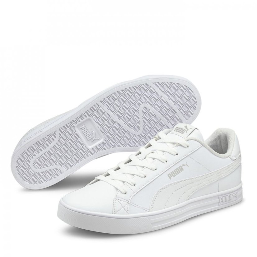 Puma Smash Vulcan 3 Low Trainers Mens Triple White