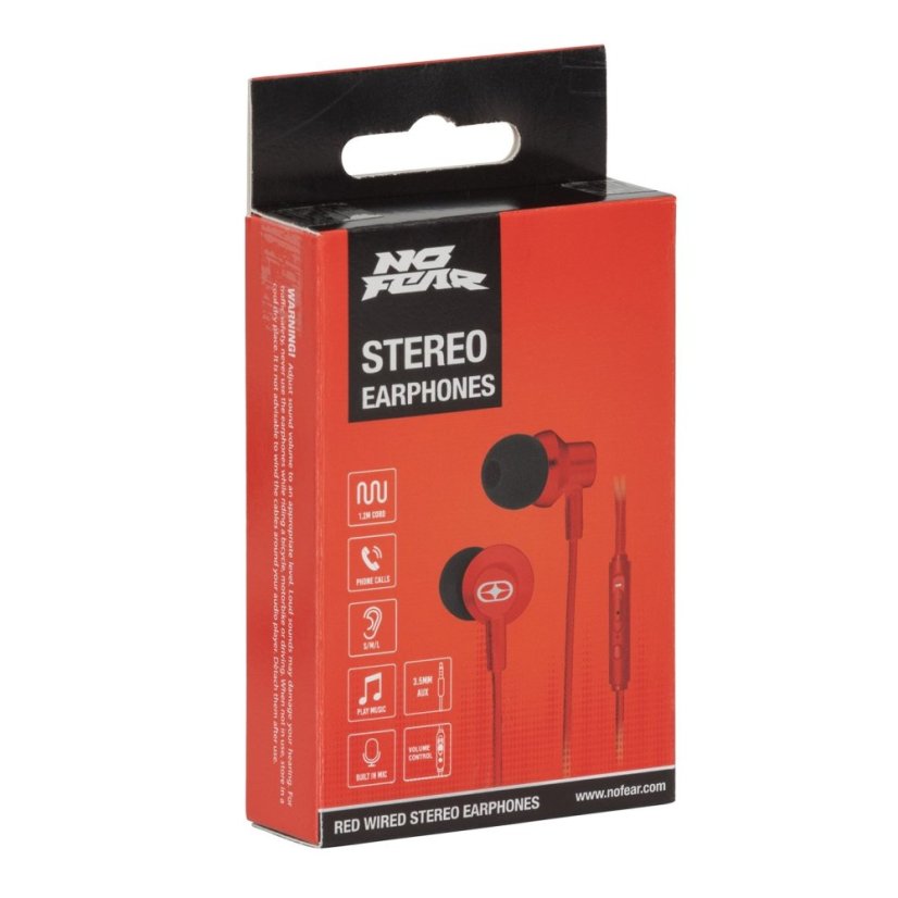 No Fear Wired Earphones Red