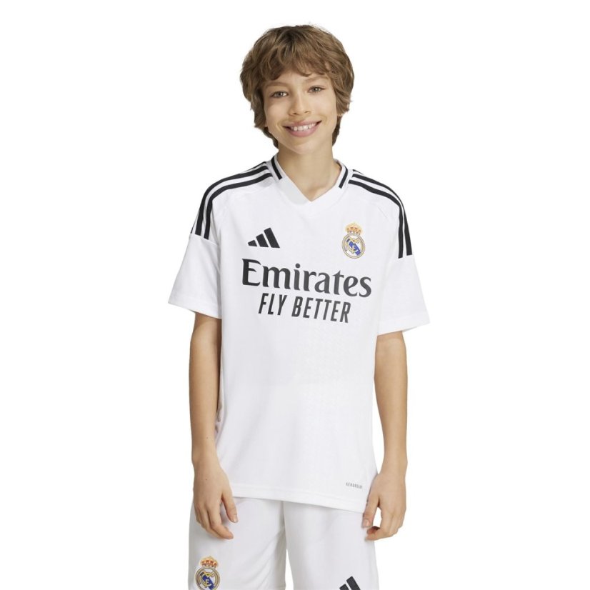 adidas Real Madrid Home Shirt 2024 2025 Juniors White