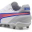 Puma King Match Childrens Firm Ground Football Boots White/Blue/Grey