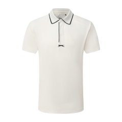 Slazenger Men's Tennis Short Sleeve Performance Polo Shirt White