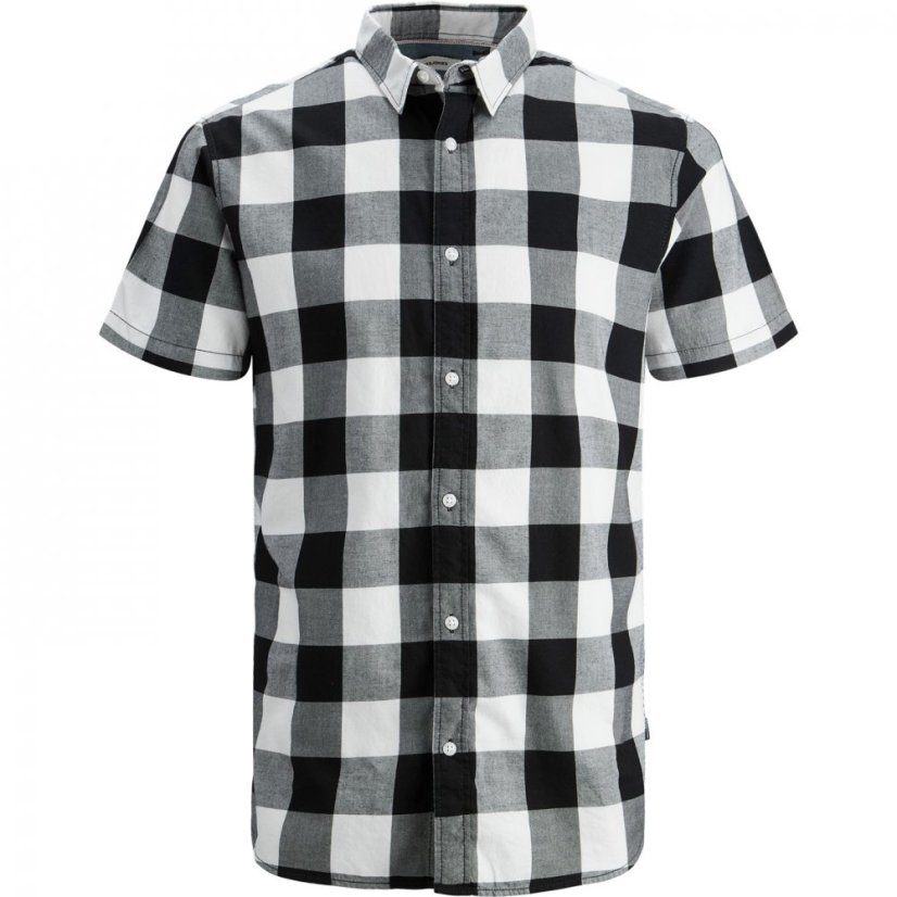 Jack and Jones Checkered Short Sleeve Shirt Black Check