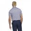 adidas Two-Color Striped Golf Polo Shirt Adults Navy White - Veľkosť: S