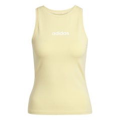 adidas Essentials Linear Slim Cotton Tank Top Womens Powder Yellow