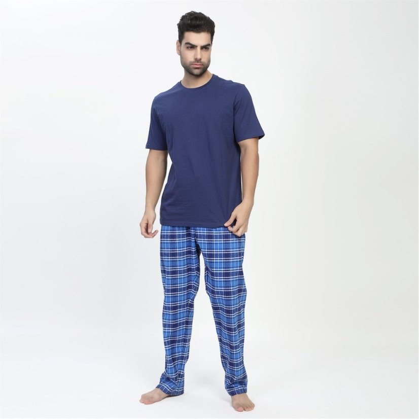 Howick Flannel Pyjama Set Navy/Blue