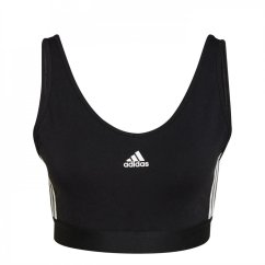 adidas 3-Stripes Crop Top With Removable Pads Black/White