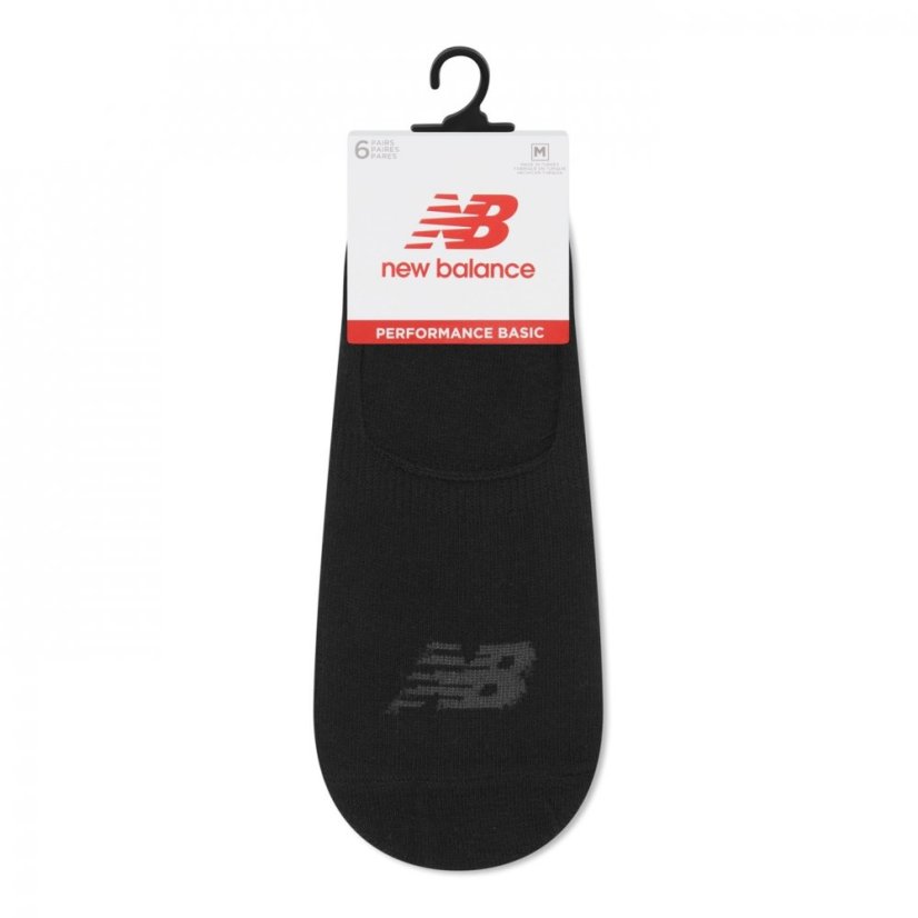 New Balance No Show Liner 6 Pack Socks Black