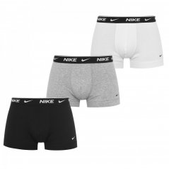 Nike 3 Pack Everyday Cotton Trunks Mens Blk/Gry/Wht MP1