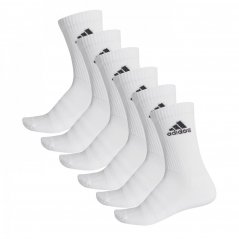 adidas Crew Socks 6 Pack Mens White