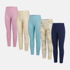 Miso Kids' Cotton Tummy Control Slim Fit Leggings Navy/Floral