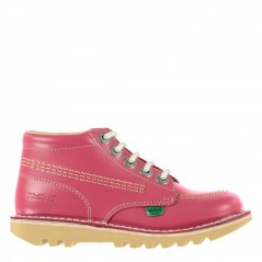 Kickers Kickers Childrens High Boots Pink Leather