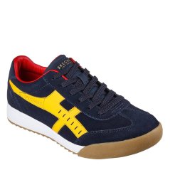 Skechers Suede Retro Grade Jogger W Air-Cool Low-Top Trainers Boys Navy/Ylw