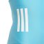 adidas Three Stripe Swimsuit Junior Girls Cyan/White