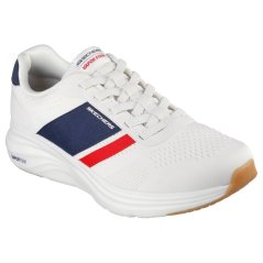 Skechers Engineered Mesh Stretch Lace Sneake Slip On Trainers Boys White/Navy