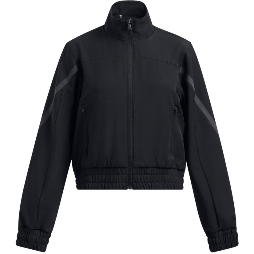 Under Armour Kids' Unstoppable Cropped Moisture-Wicking Performance Training Jacket Black