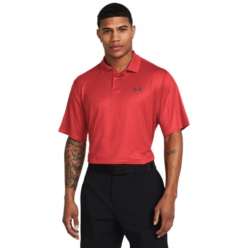 Under Armour Perf 3.0 Printed Polo Red Solstice