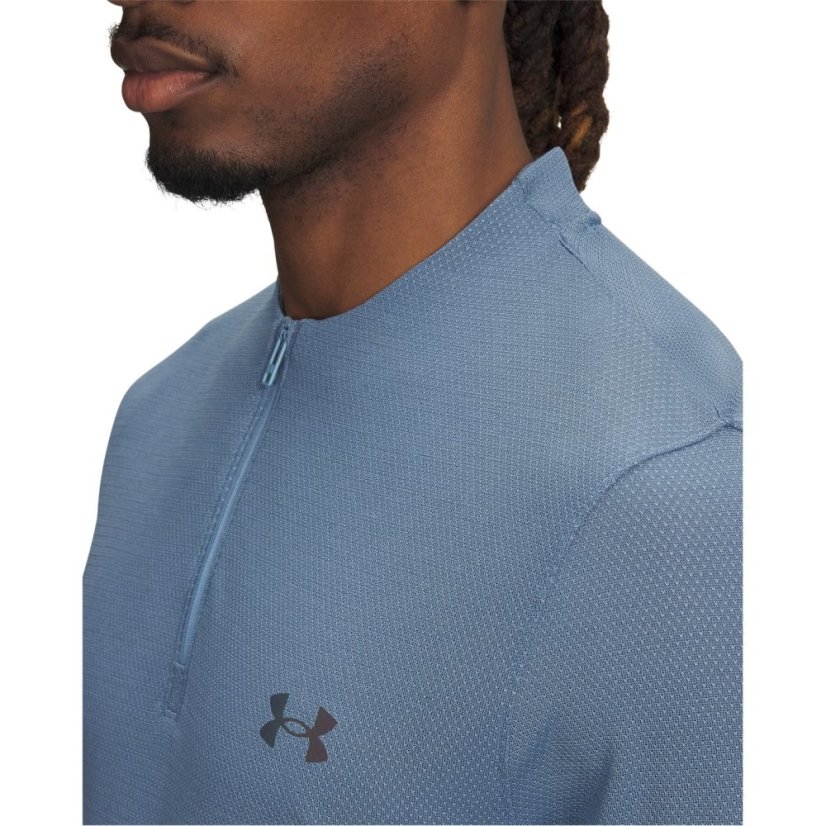 Under Armour Men's Rush Long-Sleeve Performance Gym Top Blue Smoke
