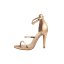 Glamorous Three Strap Sandals Ladies Rose Gold