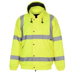 Dunlop Men's Waterproof Reflective Long Sleeve Hi-Vis Jacket Yellow