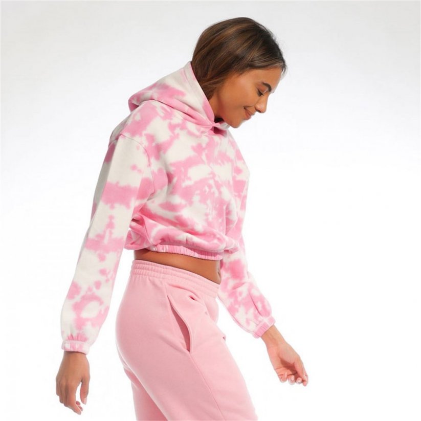 Light and Shade Tie Dye Cropped dámska mikina Pink