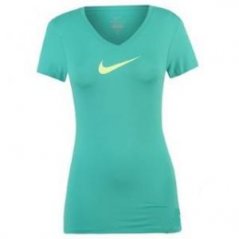 Nike Slim Sculpt T Shirt Ladies Green/Cyber